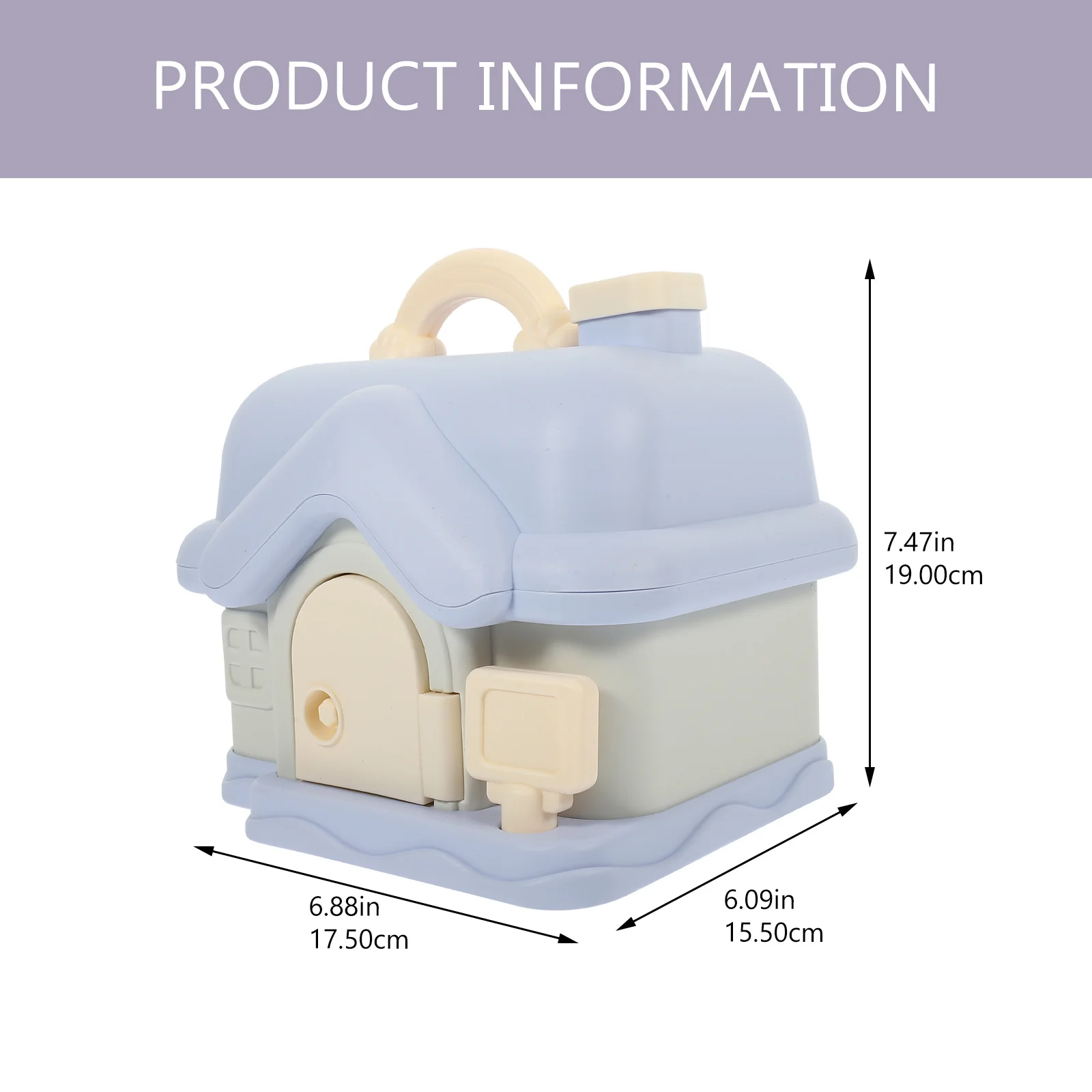 1세트 어린이 저금통 집 모양 귀여운 동전 저금통 남아 여아 교육용 돈 저축 도구 열쇠 포함 낙하 방지 플라스틱