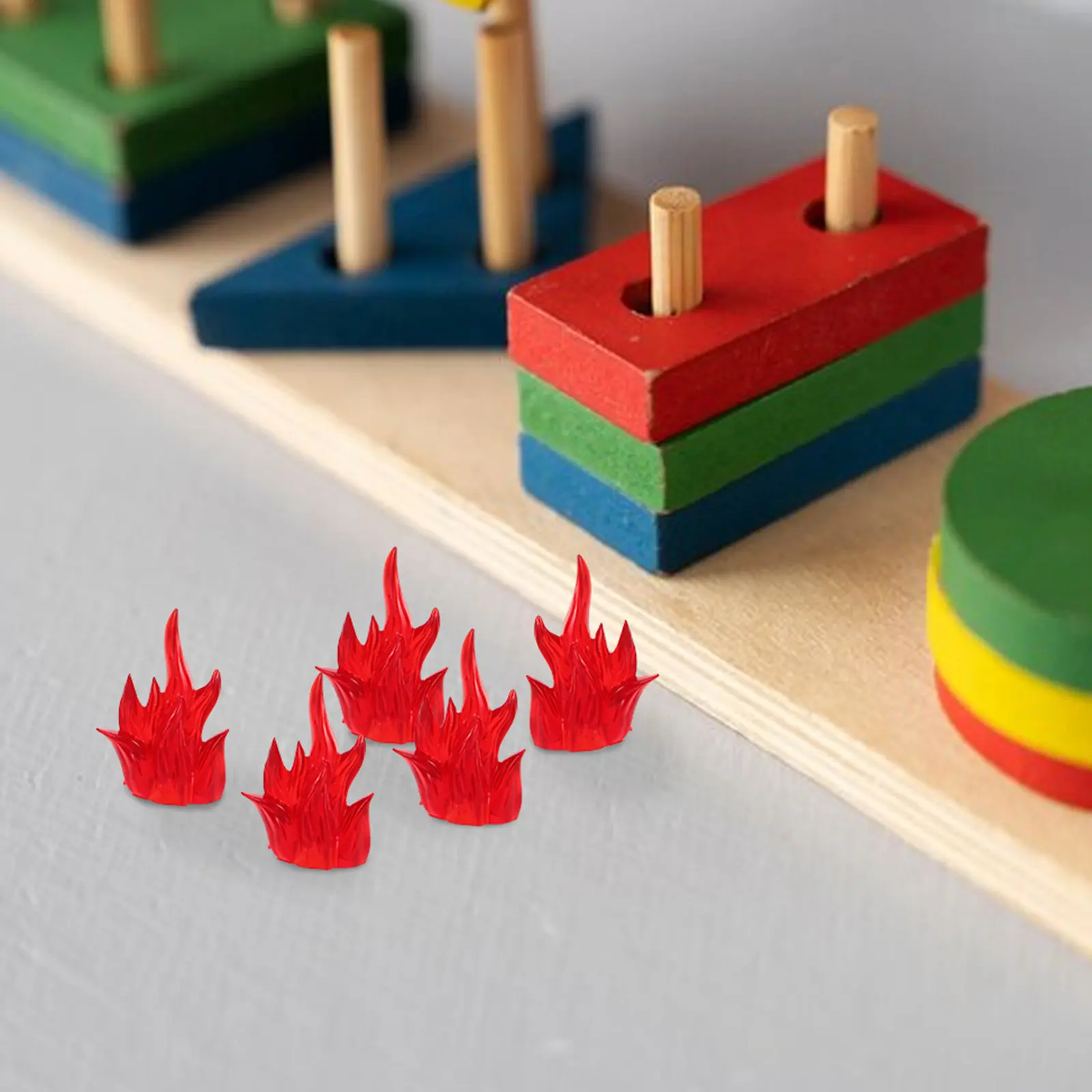 

6Pcs Creative Flame Ice Mini Building Props for Imaginative Play Motor Skills Development Spatial Awareness Educational Fire