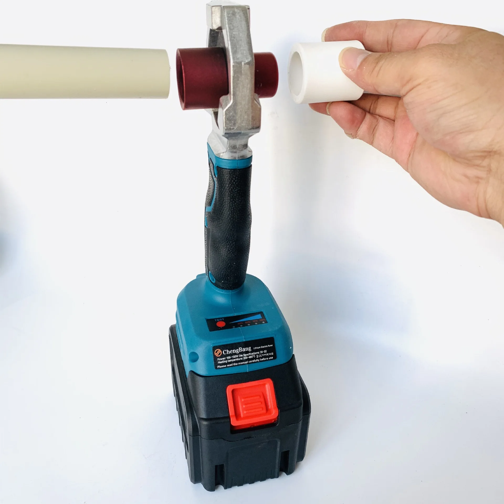 20V 150W Portable Rechargeable Cordless Electronic Thermostatic Pipe Heating Fuser Plastic PPR Welding Hot Melt Machine Tool Set