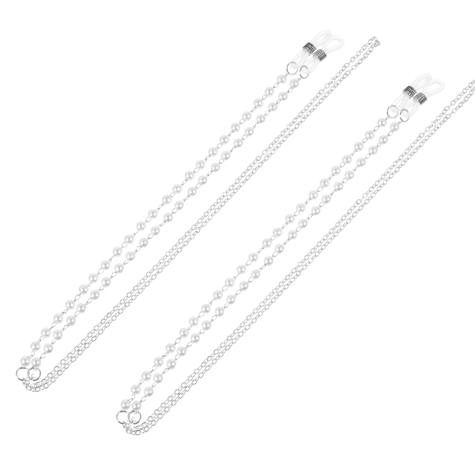 

2Pcs Eyeglass Chain Pearl String Durable Eyewear Retainer Strap Non-Slip Glasses Necklace for Mask Holder Fashion Accessory