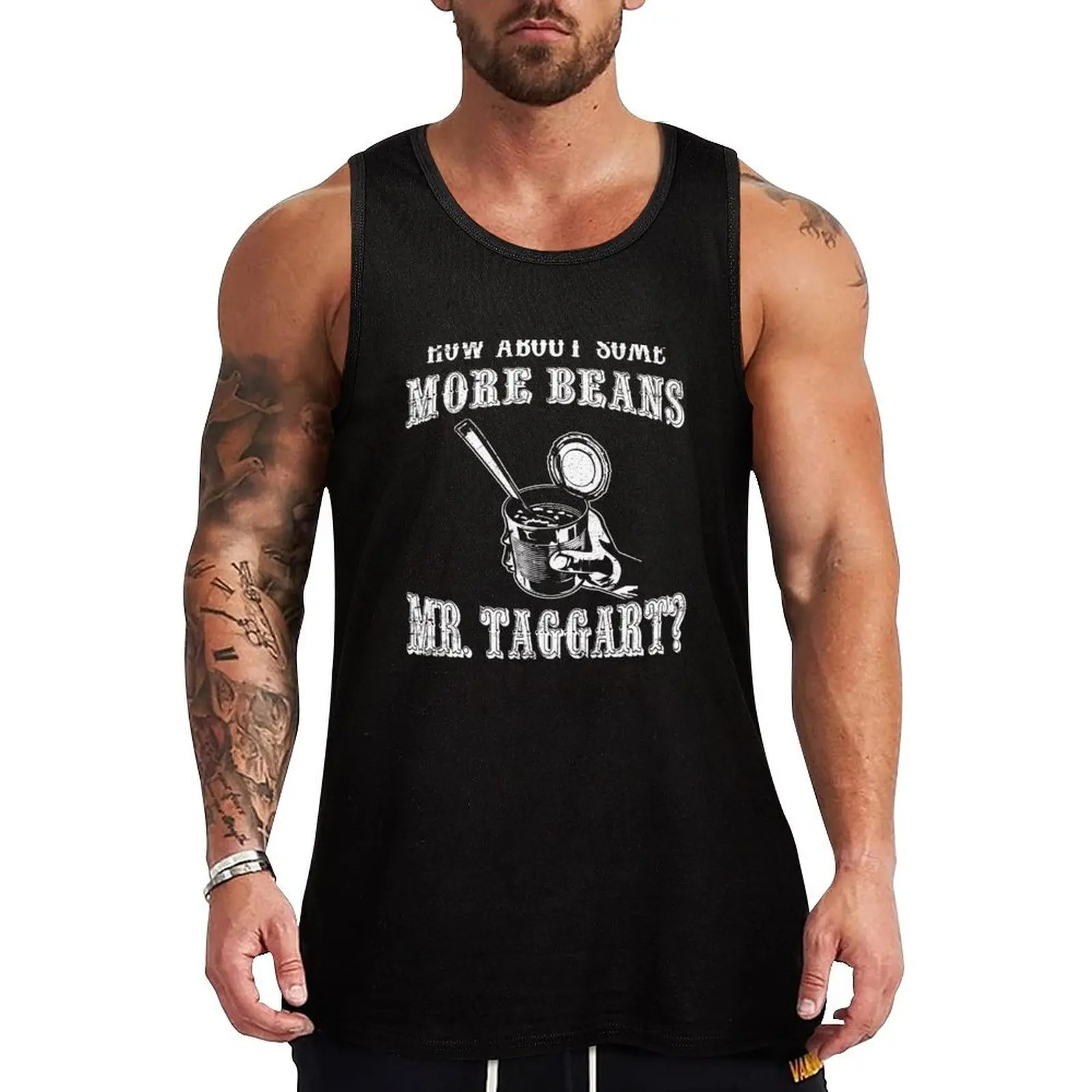 How About Some More Beans Mr Taggart Tank Top Abstract Print Tank Top Casual Graphic Sleeveless