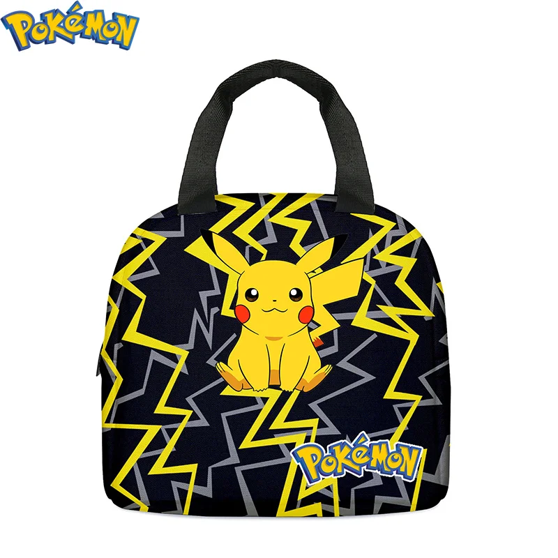 Anime Pokemon Pikachu Large Capacity Lunch Bag Students Cartoon Lunch Box Kawaii Tote Bag Ice Bag Children Birthday Gifts