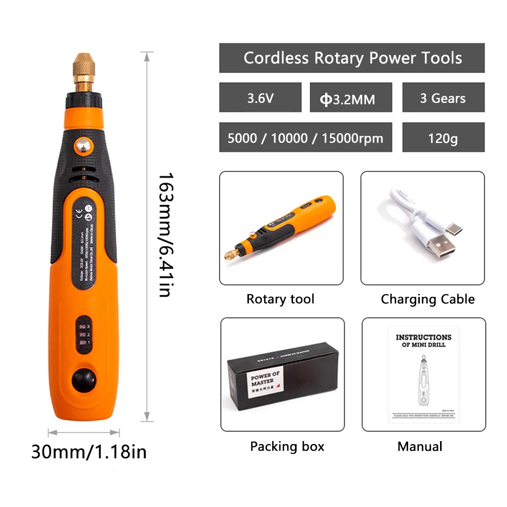 Electric Screwdriver Engraver Electric Cordless Mini Drill Grinder With Rotary Tools Accessories For 3.6V Grinding Machine DIY