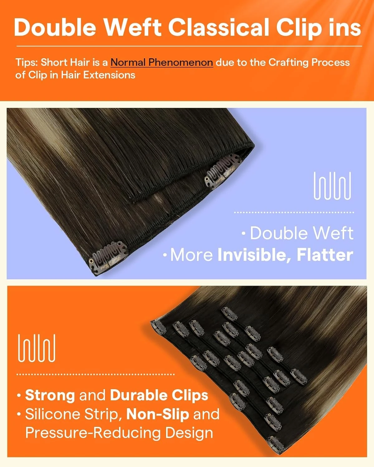 Full Shine Clip in Human Natural Hair Extensions 7 Pcs Weave Clip in Remy Straight Natural Hair for Women