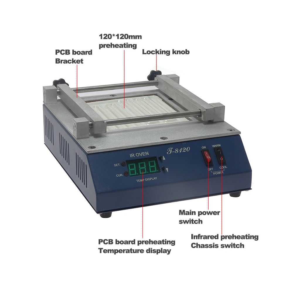 PUHUI T-8120 Preheating Oven Preheating Plate Infrared BGA Rework Station