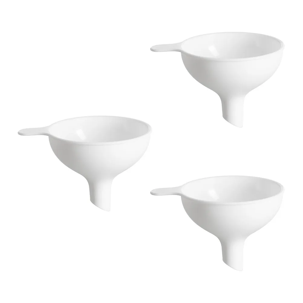 3Pcs Compact Plastic Funnel Kit Food Grade PP for Home Kitchen Liquids Transfer Wine Oil Vinegar Liquor Seasoning