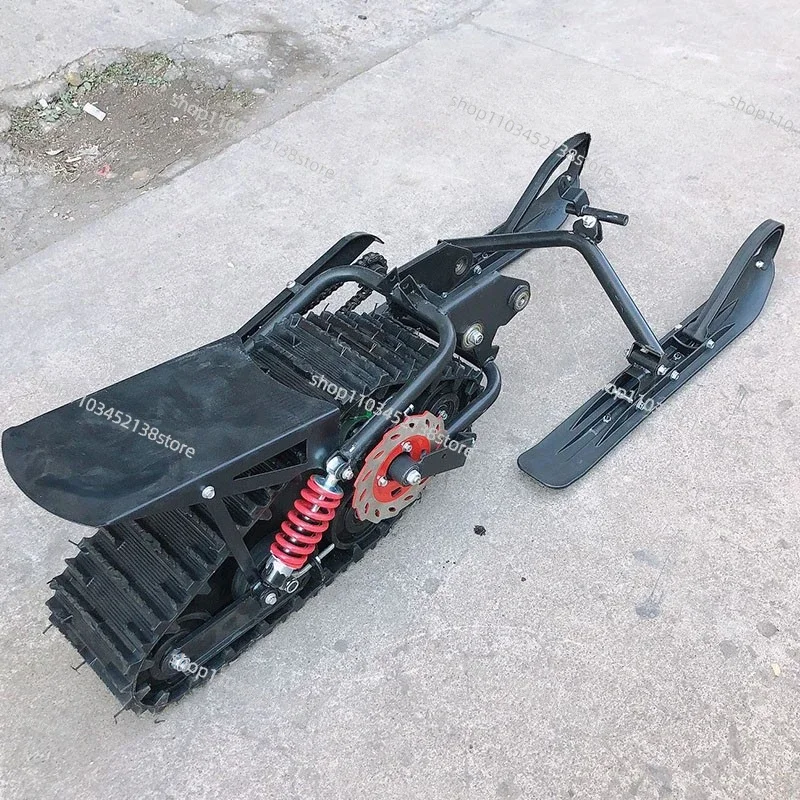 Self-made Two-wheel Mid-to-high Race Off-road Motorcycle Accessories Modified Snow Triangle Crawler Sled Rubber Wheel Assembly