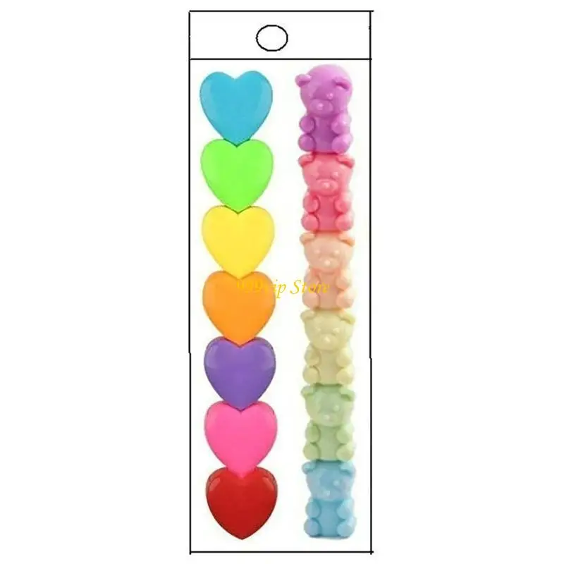 C90C 2x/Set Splicing Highlighter Drawing Pen Multifunctional Highlighter Markers Heart Star Highlighter Stationery Supplies