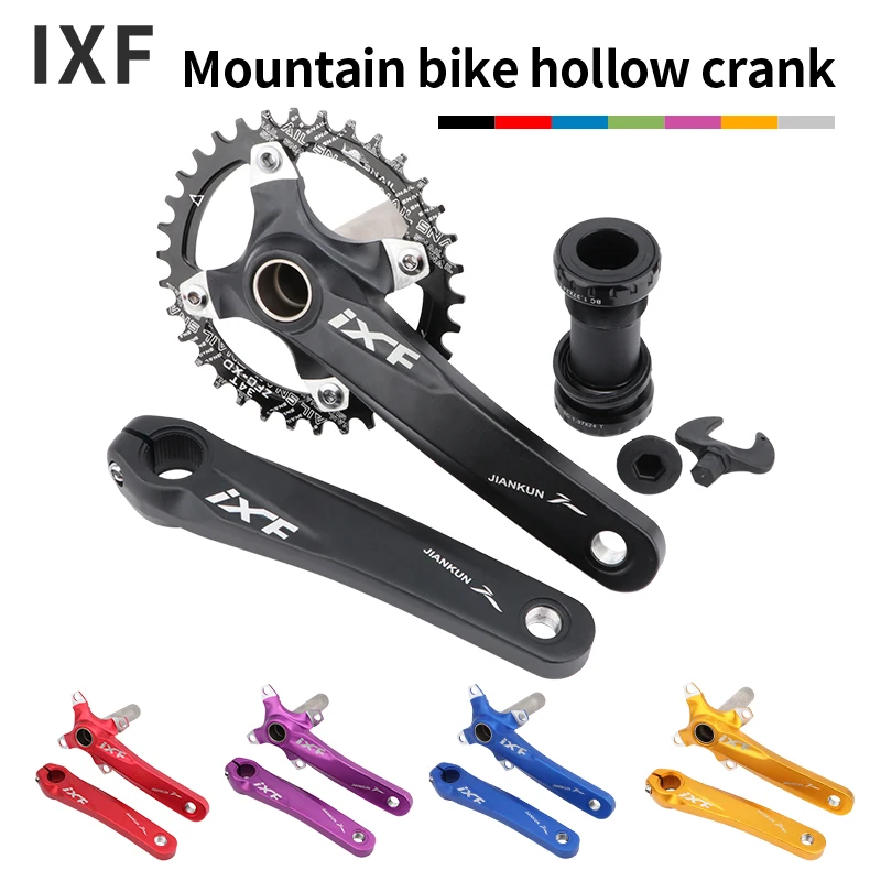 IXF MTB bike crankset bicycle hollow integrated crank modified single disc 104BCD 32 34 36 38 40 42T crankset bottom bracke