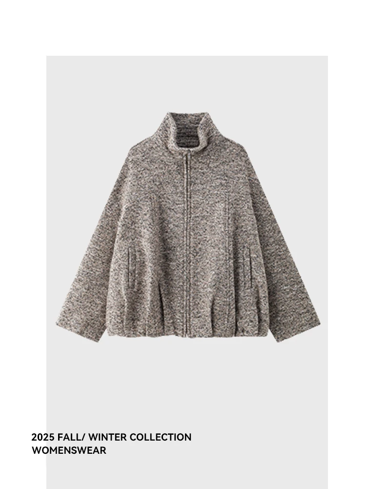 

Forever 2 American Retro ort Jaet Casual Collar Women's Outerwear Autumn Winter Faion Versatile Simple Top for Ladies