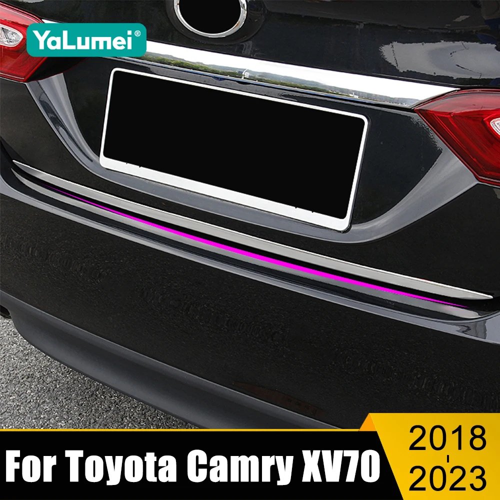 

For Toyota Camry 70 XV70 2018 2019 2020 2021 2022 2023 Hybrid Car Rear Trunk Tail Gate Door Cover Molding Strip Trim Accessories