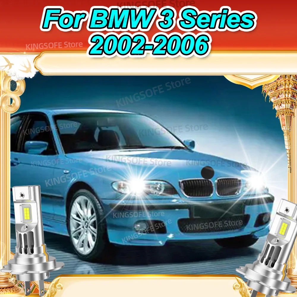 

2 шт. 50000LM светодиодная лампа для фар CSP 6000K лампа с вентилятором для BMW 3 серии 2002 2003 2004 2005 2006