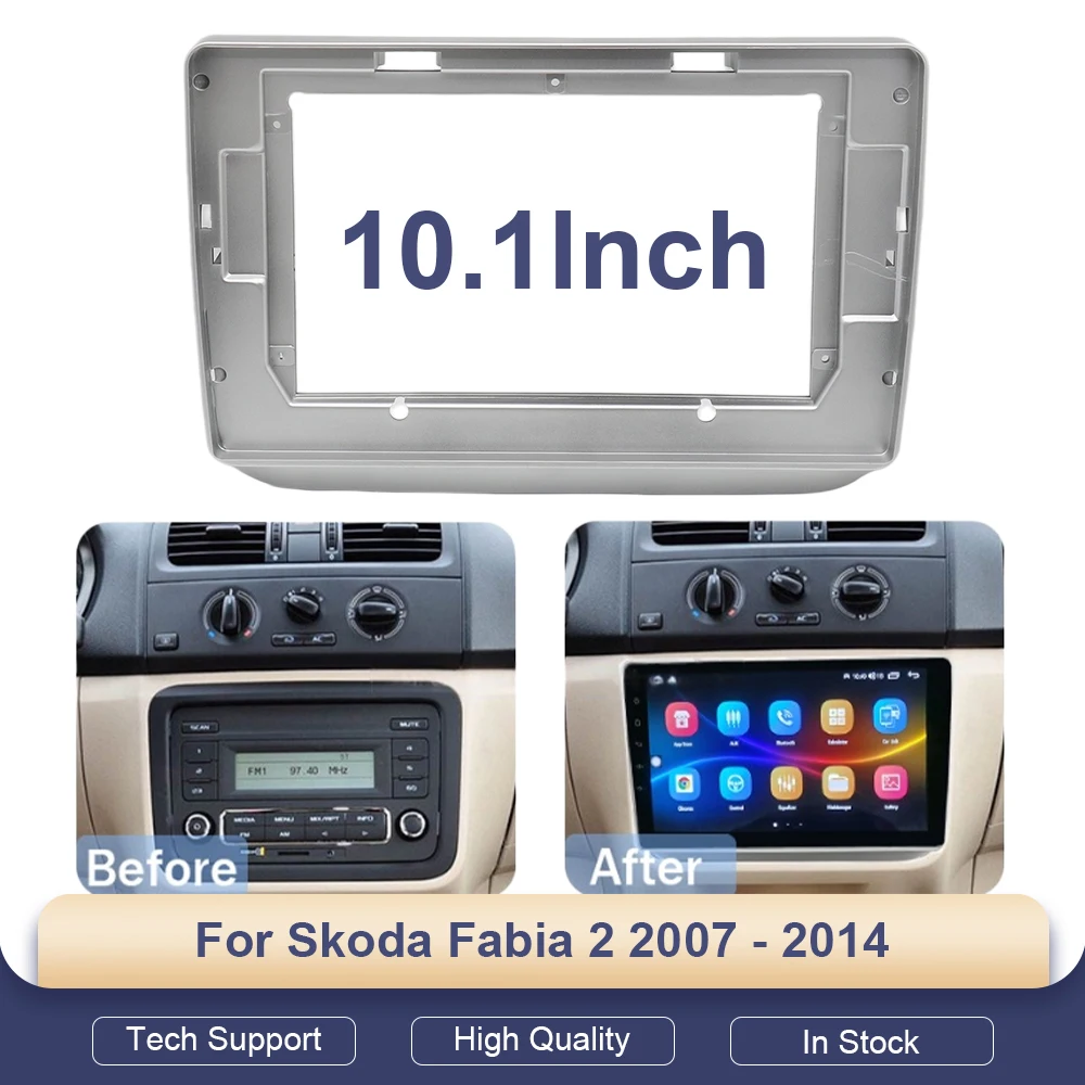

2din Car RADIO Frame Fascia Adapter For Skoda Fabia 2 2007 - 2014 Android Radio Audio Dash Fitting Panel Kit
