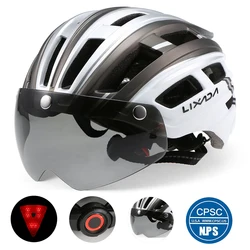 Mountain Bike Helmet Motorcycling Helmet with Back Light Detachable Magnetic Visor UV Protective for Men Women MTB Helmets