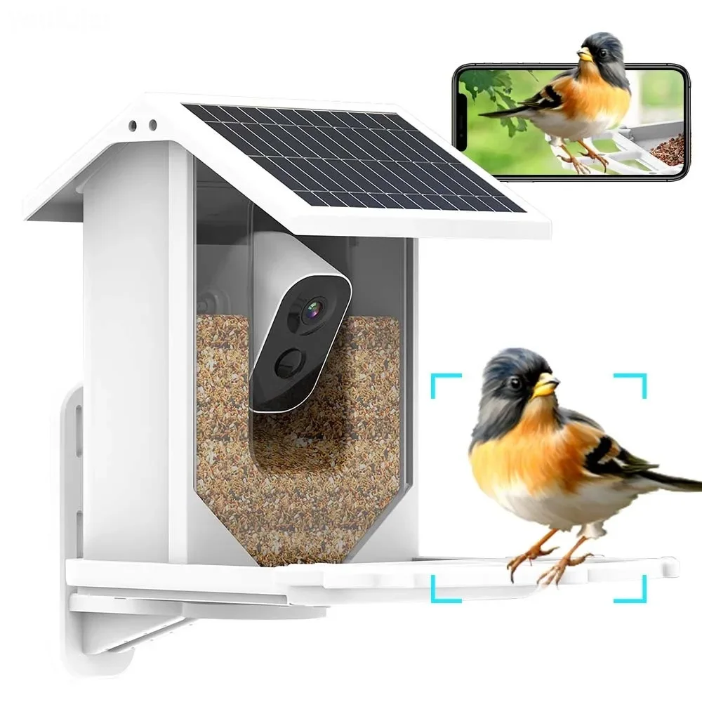 8d, Bird Feeder Outdoor Camera 1080P WiFi Wireless Bird Watching Camera Auto Capture Bird Videos Notify Birds Detected Camera