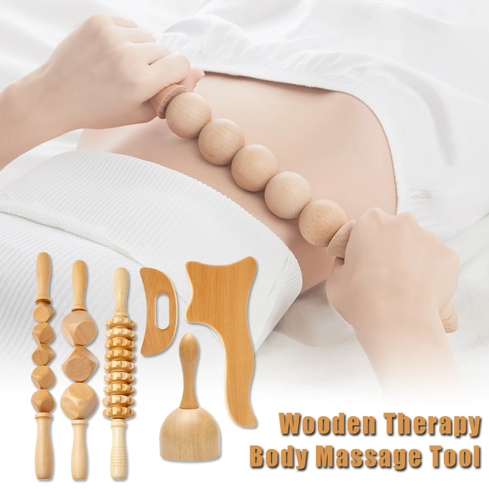 

Natural Wooden Massager Reflexology Acupuncture Thai Massage Rollers Wood Gua Sha Tools Fast Deep Tissue Massager for Body Slim