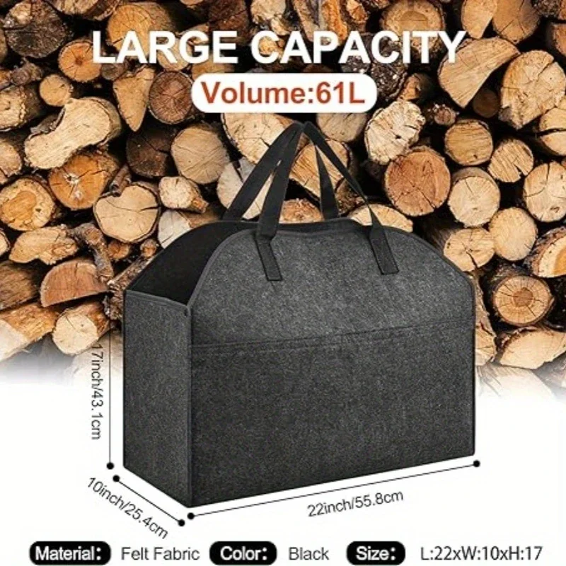 سعة كبيرة الحطب حقيبة التخزين المحمولة دائم مقاوم للماء مقاومة للخدش سجل الناقل في الهواء الطلق التخييم الخشب تسجيل حقيبة #6