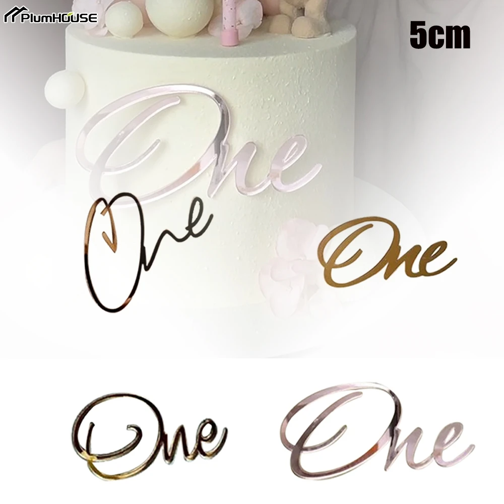 Ein Jahr Geburtstags torte Topper Acryl Kuchen Dekor für Kinder 1. alles Gute zum Geburtstag Party Kuchen Seite Ornament Baby Dusche Cupcake Topper
