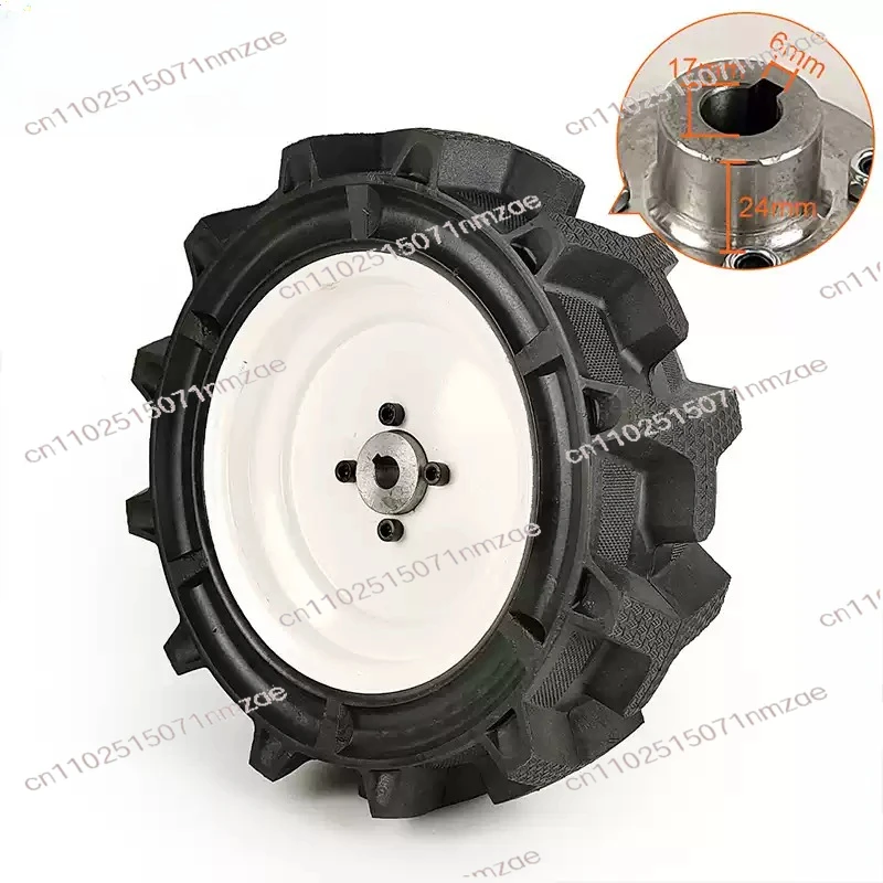 17mm Hole for Electric Lawn Mower 14inch Solid Tire Tubeless 14x5.00-9 Agricultural Tire Steel Hub