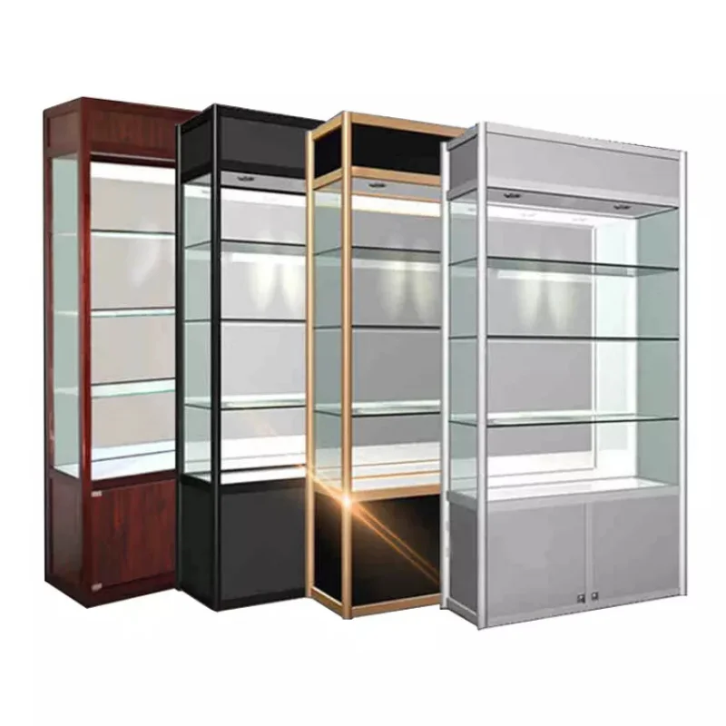 

2025customized.Floor Standing Glass Display Cabinet With Lights Toy And Models Shelves Showcase