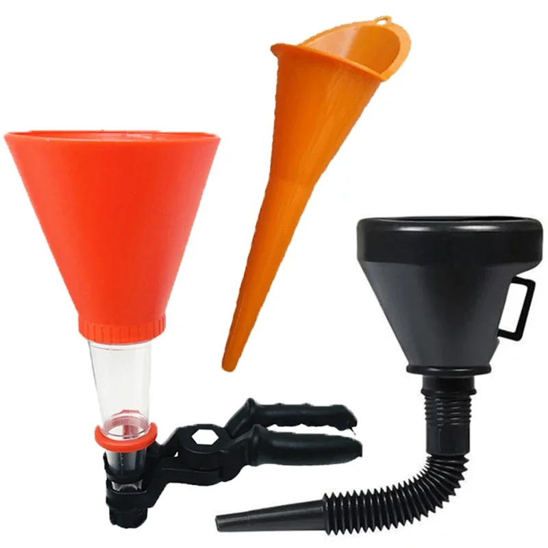 

Car Long Stem Funnel Refueling Funnel with Filter Strainer Gasoline Oil Fuel Filling Tools Motorcycle Oil Funnel Car Accessories