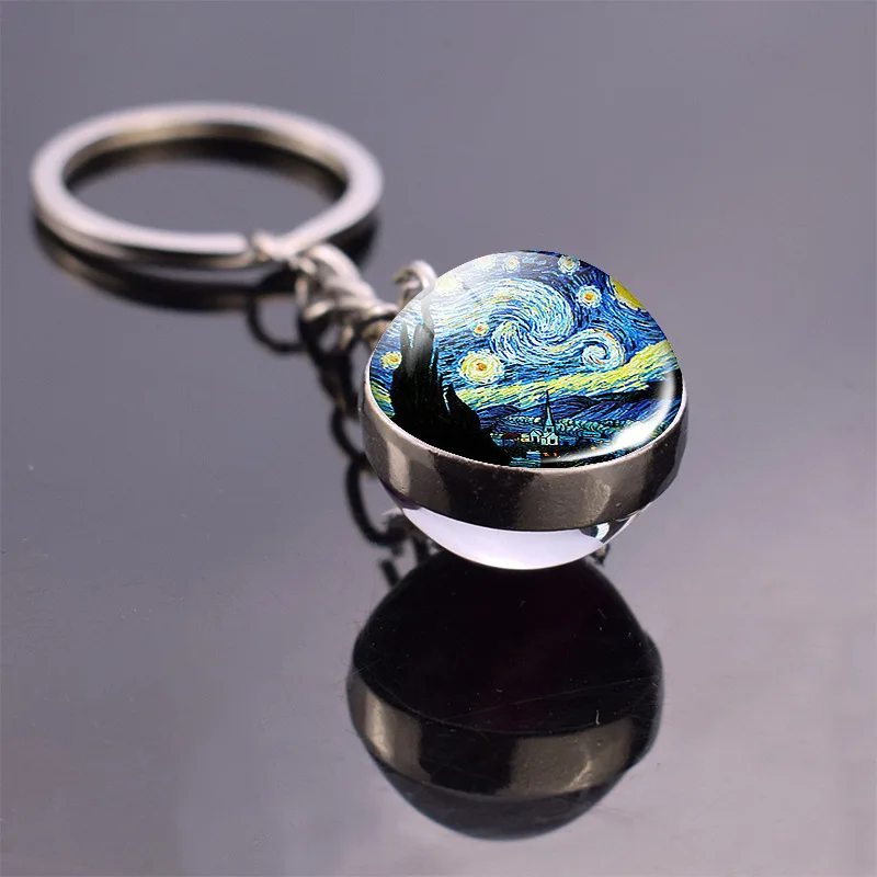 nebula keychain The Andromeda Galaxy Art Picture Glass Ball Pendent Keychain Star Keyring Astronomy Gift