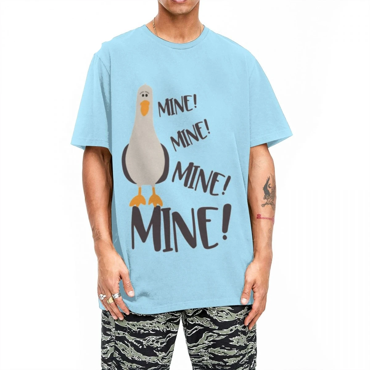 Funny Finding Nemo Mine Seagull T-Shirts for Men Women O Neck Cotton T Shirt  Short Sleeve Tee Shirt Classic Clothing