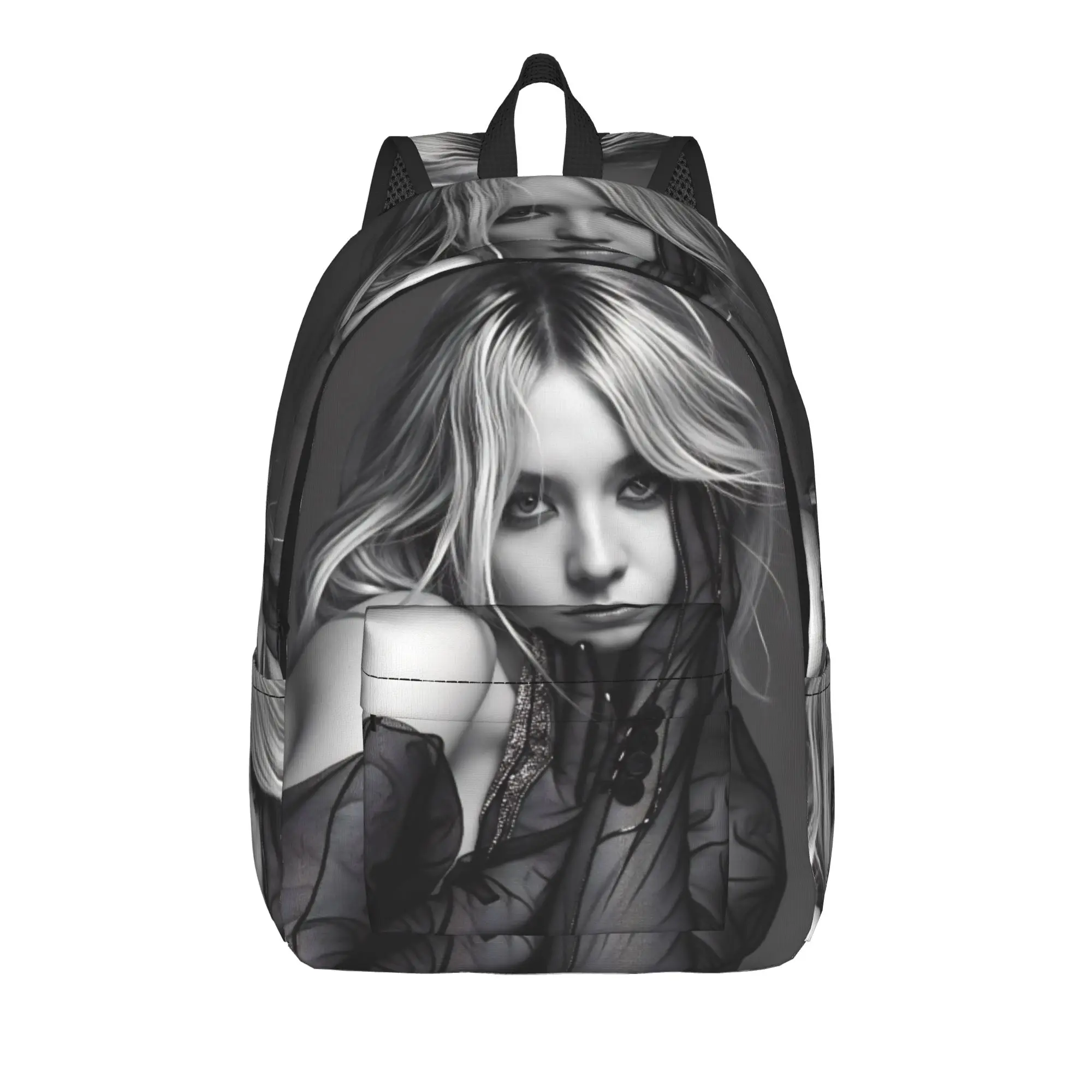 Actor Sydney Sweene Backpack  Boy Polyester College Backpacks Breathable Streetwear High School Bags Rucksack