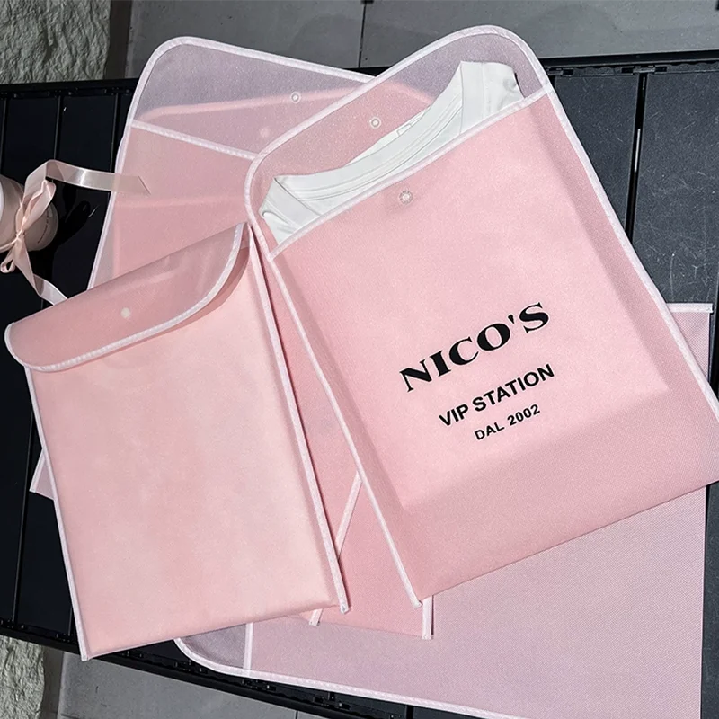 50Pcs Non Woven Bags with Buttons Shopping Bags Promotional Recyclable Bags Tote Gift Bags Custom Printing Logo Free Design - view 6