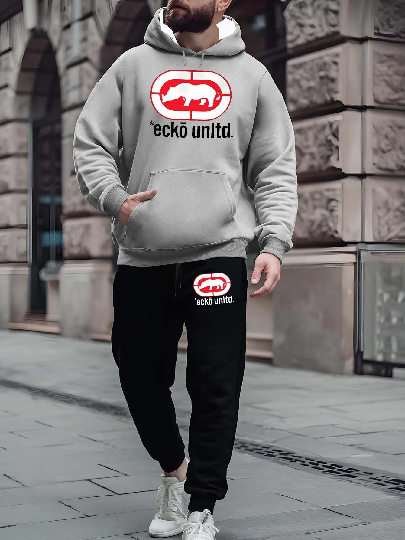 2025/26 الخريف الشتاء Sweatsuit هوديي قطعتين مجموعة الشارع الحضري موضة ملابس رياضية غير رسمية مجموعات ملابس للرجال