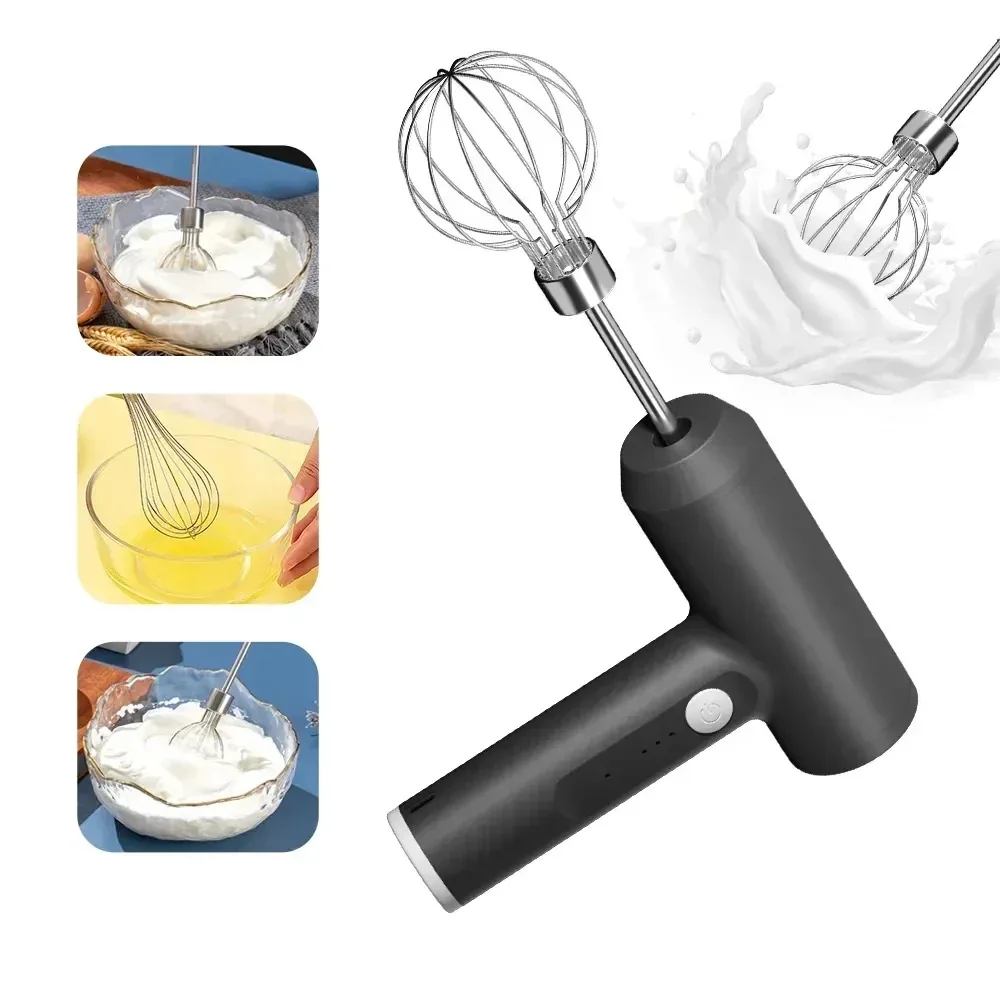 

portable Rechargeable Electric Egg Beater With Stand Bracket 3 Speeds Adjustable Hand Whisk Drink Mixer Milk Frother for Coffee