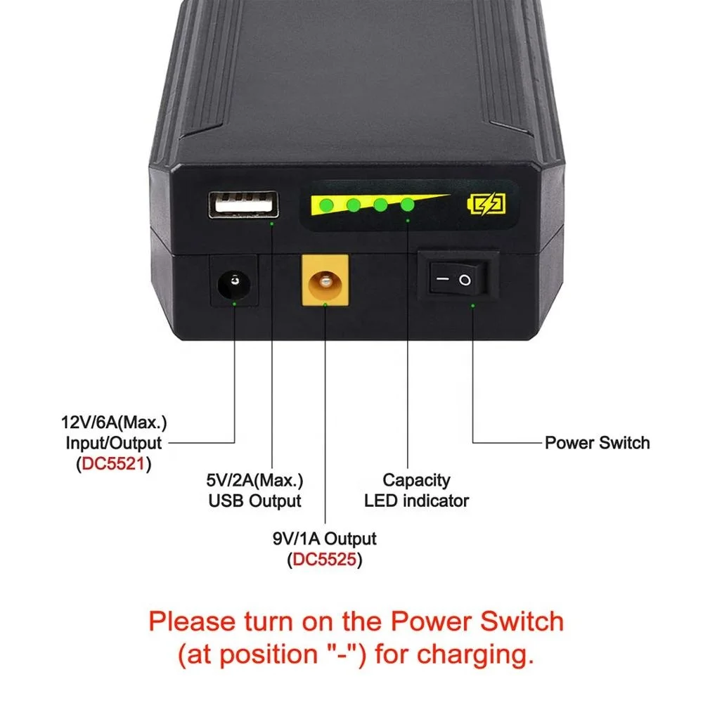 LED Strip and CCTV Cameras Charged 5V/9V/12V DC Output Li-Ion Battery Pack 2200mAh-8300mAh 12V Camera Rechargeable Battery Pack