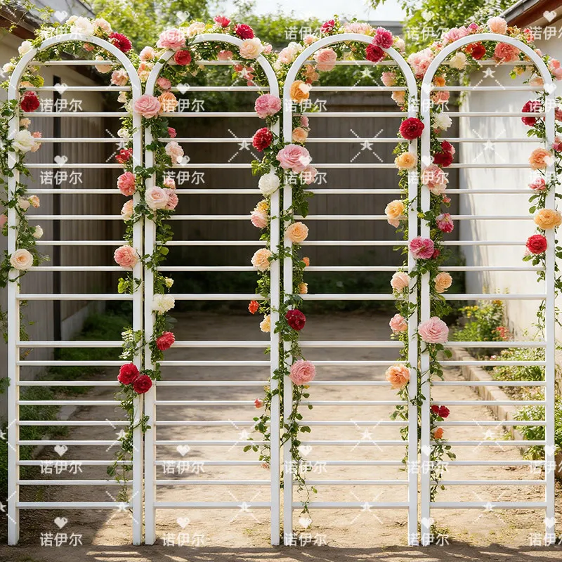 Garden wrought iron  climbing frame rose rose planting garden fence outdoor flower  fence fence climbing frame
