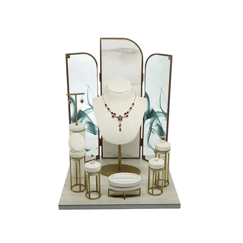 

Custom luxury jewelry stands holder counter showcase necklace jewellery display necklace earring stand