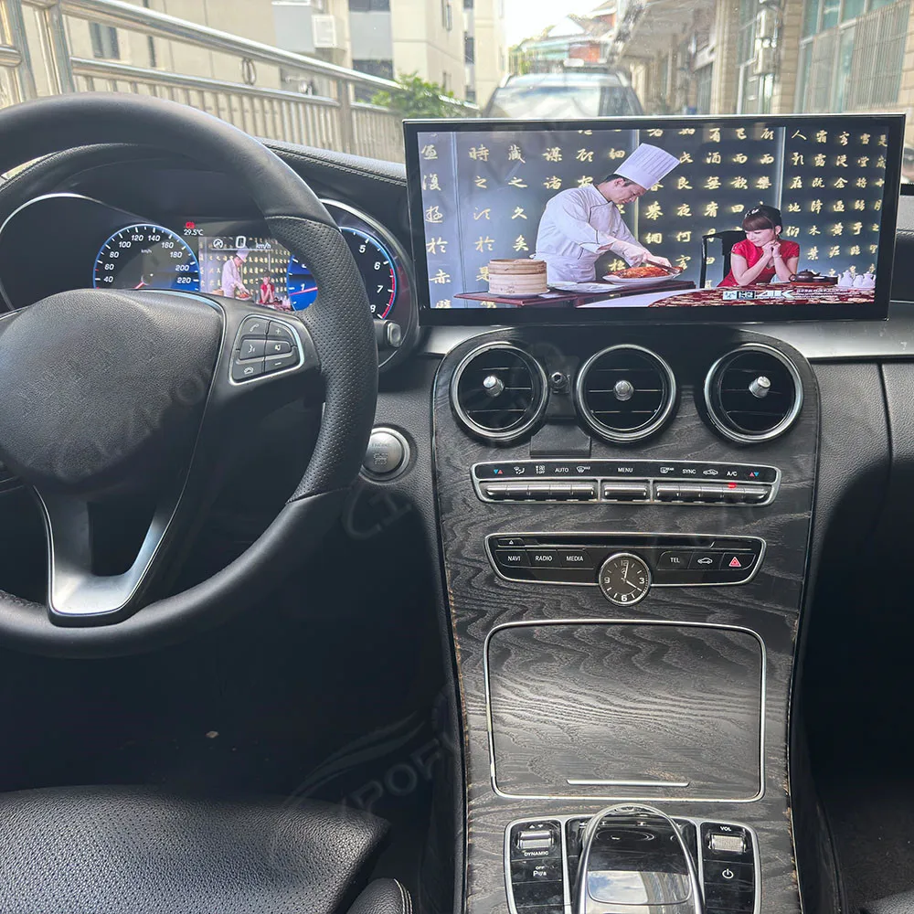 15,8-дюймовый беспроводной автомобильный радиоприемник Carplay Android 14 для Mercedes-Benz C/GLC W205 2015-2019 NTG 5,0 Qualcomm GPS-навигатор