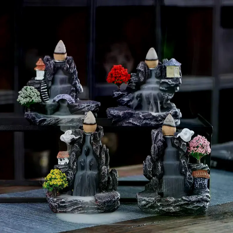 حامل البخور ارتجاعي شلال مبخرة ديكور المنزل الروائح زخرفة البخور المخاريط مع مخاريط البخور ارتجاعي #2