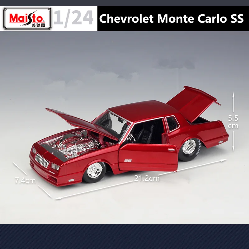 Maisto-chevualémonte Carlo ss合金スポーツカーモデル、ダイキャストメタルトイ、レーシングカー、シミュレーション、子供用ギフト、1:24