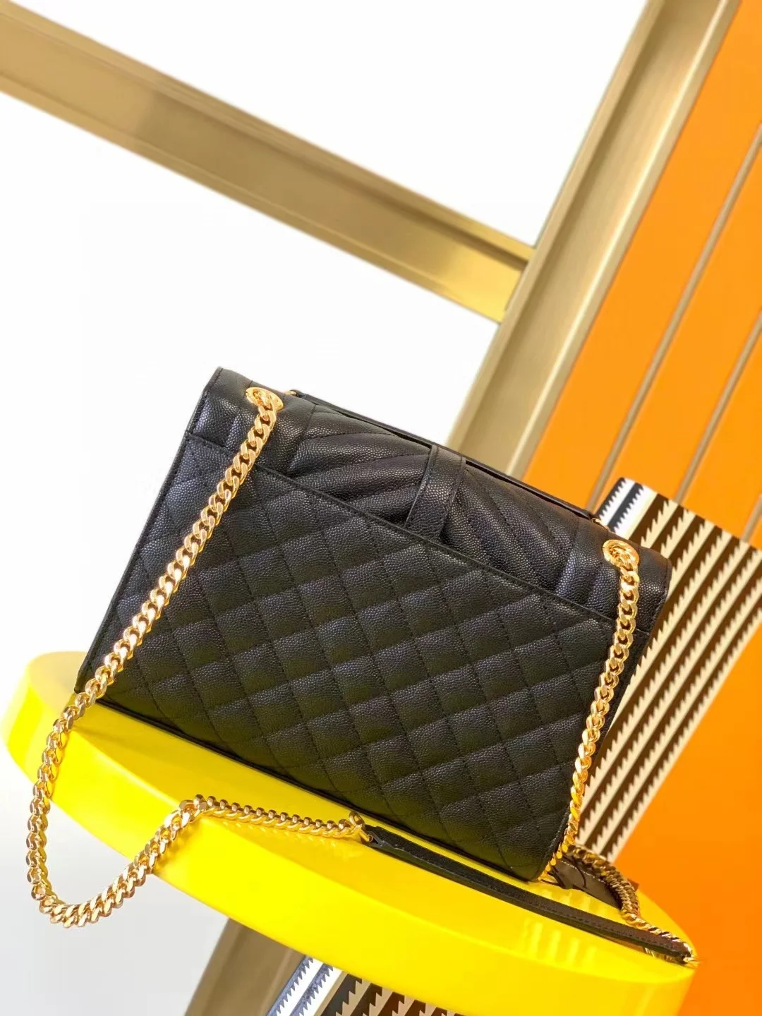 Bolso de hombro pequeño con cadena y patrón de bola de Caviar para mujer, versátil, sencillo, cuadrado, cruzado, 2024