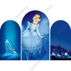 Cinderella Arch Photography Backdrop Girls Birthday Disney Princess With Glass Slipper And Pumpkin Carriage Photo Background