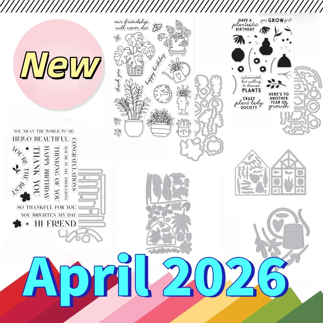 

House Plants Flowers Metal Cutting Dies Clear Stamps for DIY Making Card Scrapbook Embossed Paper Template April 2026 New