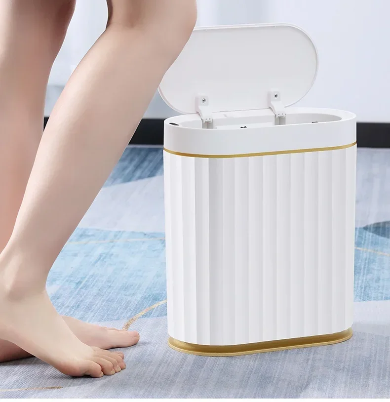 7L Trash Can Narrow Smart Sensor Kitchen Food Waste Recycle Bin Toilet Wastebasket Garbage Storage Bucket Bathroom Accessories