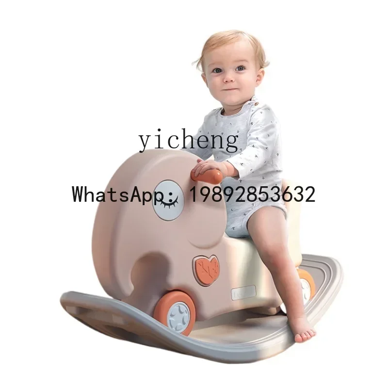 AE  Rocking Horse Small Wooden Horse Children's Rocking Horse   Two-in-One Baby and Toddler