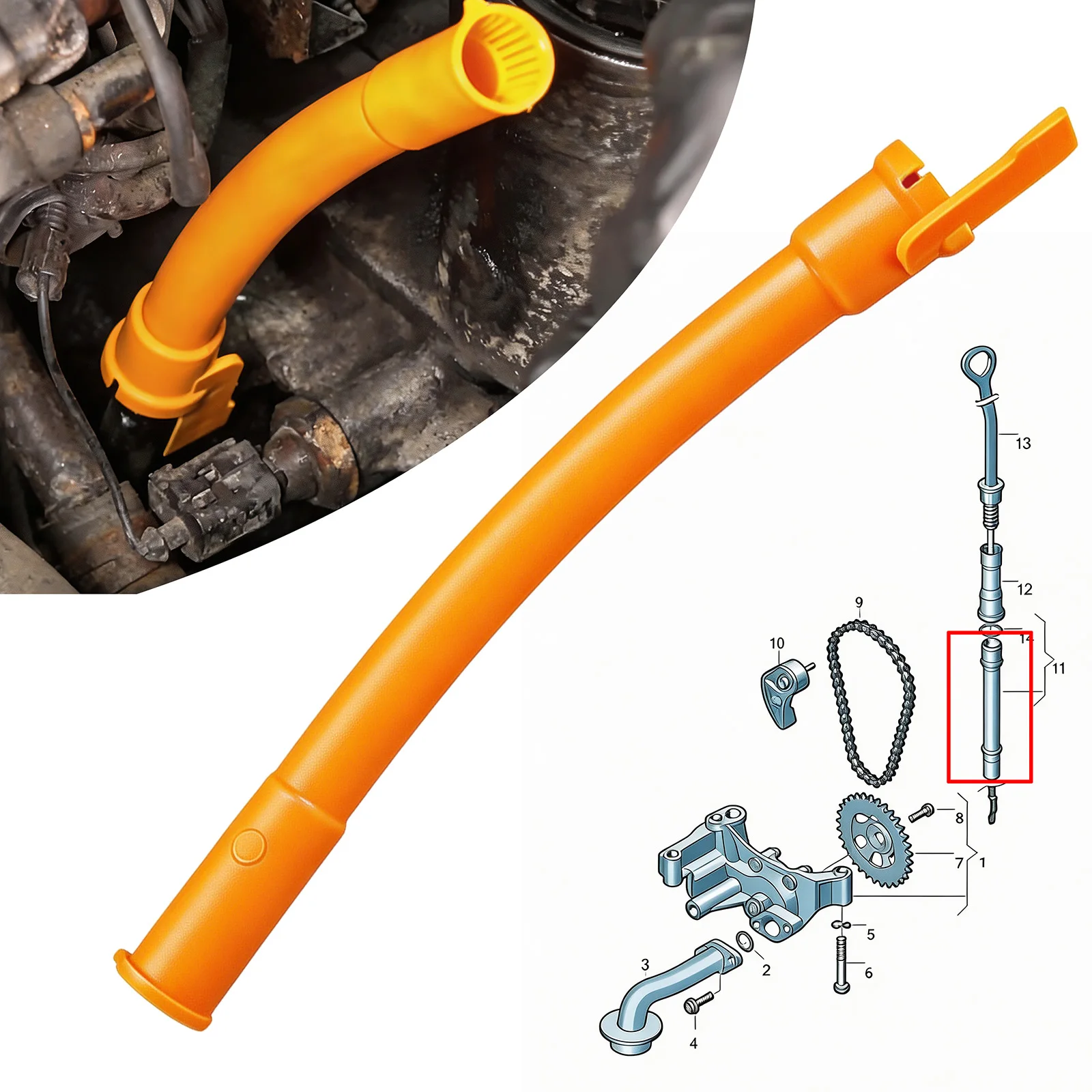 Transmission Engine Oil Level Dipstick Guide Tube Car Accessories Interior Parts Car Products For Skoda Octavia Superb 038103663