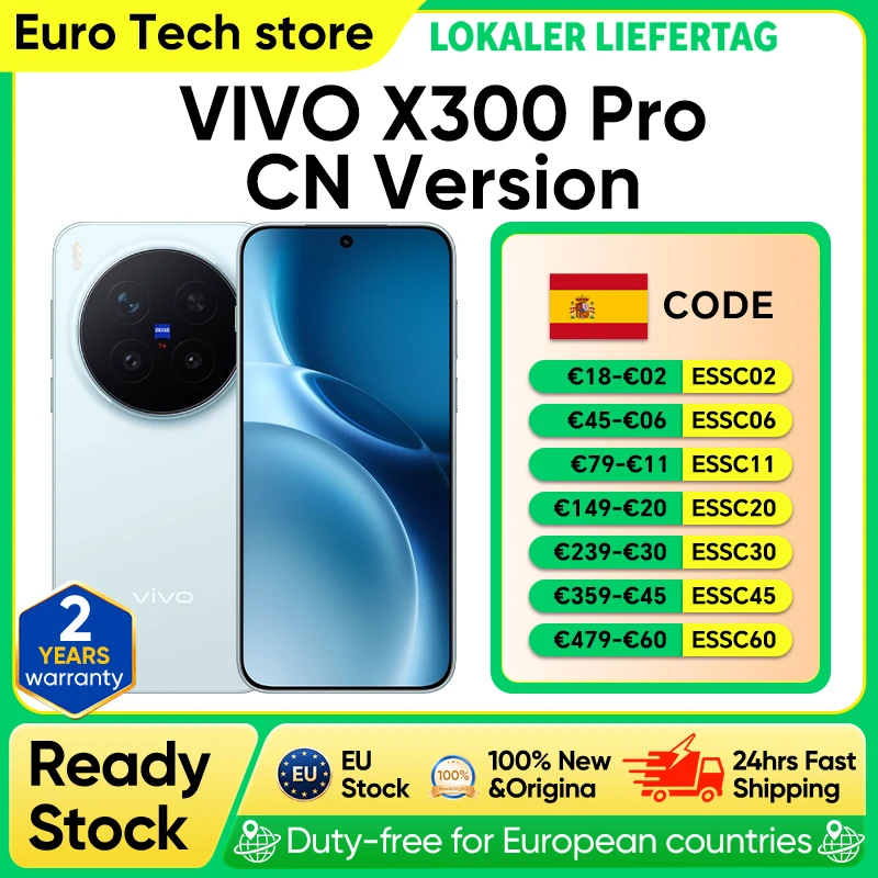 VIVO X300 Pro 5G Smartphone Dimensity 9500 6.78″AMOLED Display 6510mAh 90W FlashCharge 200MP ZEISS APO Telephoto Camera NFC OTG