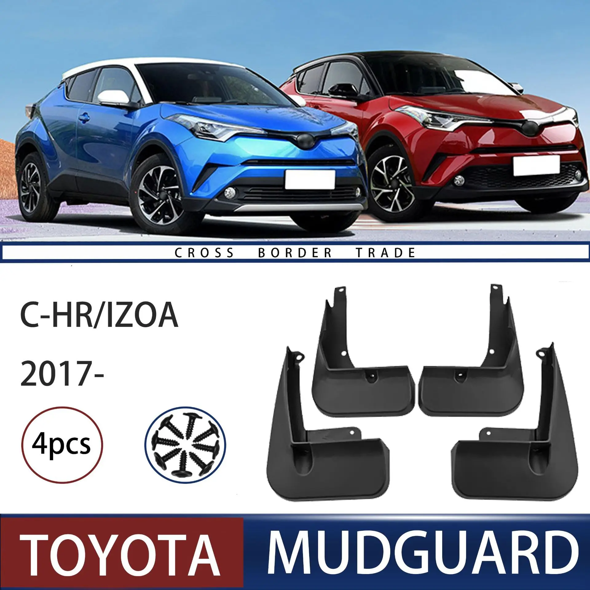 

FOR Toyota C-HR IZOA 2017-2023 Car Molded Mud Flaps Splash Guards Mudguards Front Rear Styling Front Rear Car Accessories