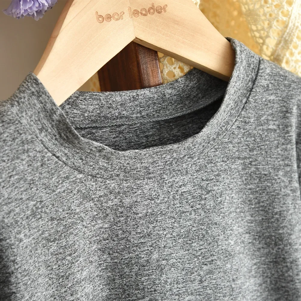 الربيع والخريف جديد طويل الأكمام تي شيرت أعلى + جيب سترة اللباس قطعتين مجموعة النسخة الكورية رمادي الرجعية الفتيات الملابس #6