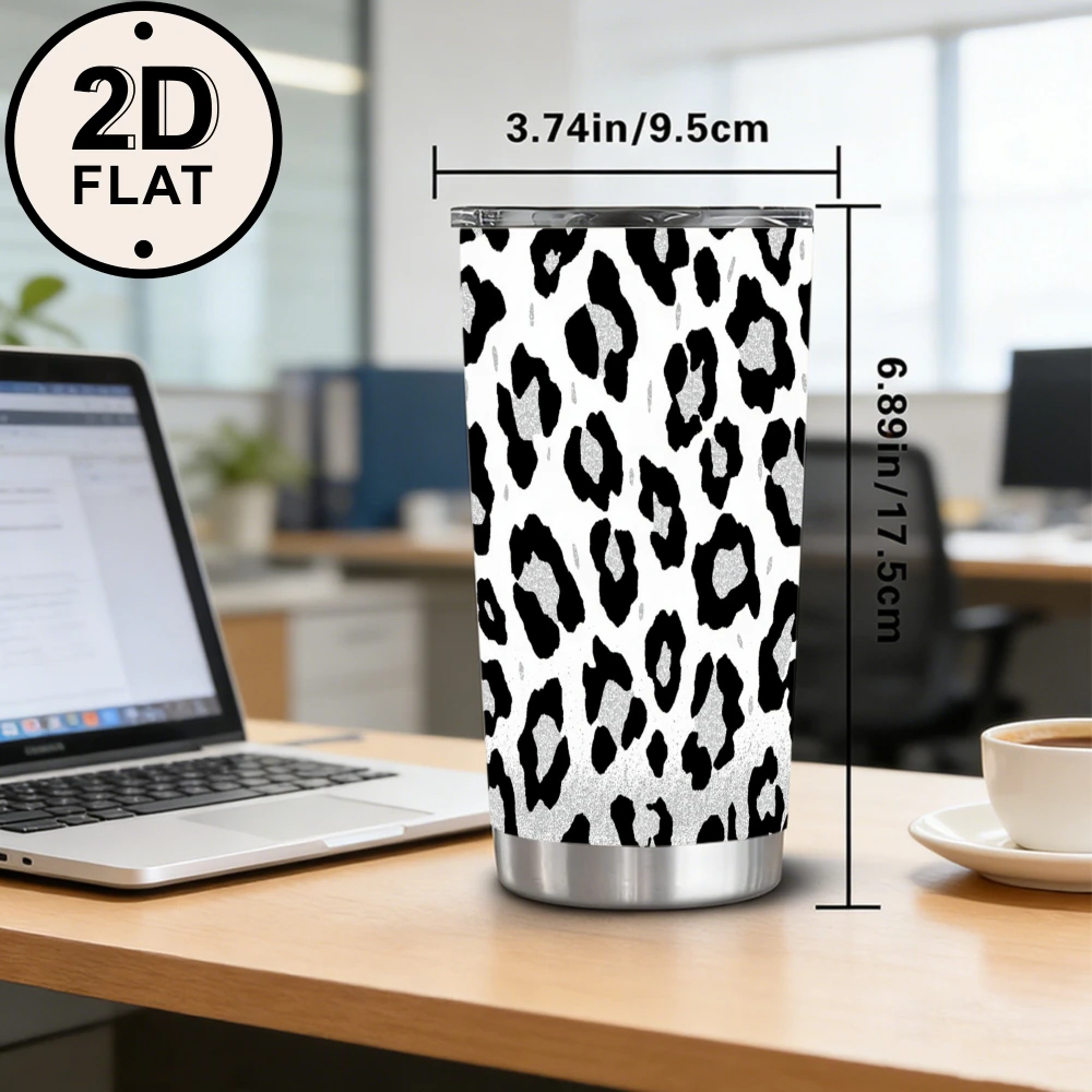 20oz Black Silver Glitter Leop - Tumbler 20Oz White review and price