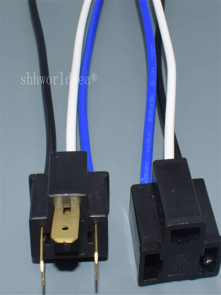 Shhworldsea 2 pièces H4 fil en céramique câblage voiture camion phare ampoule harnais prise lampe ampoule faisceau de câbles prise adaptateur 12V