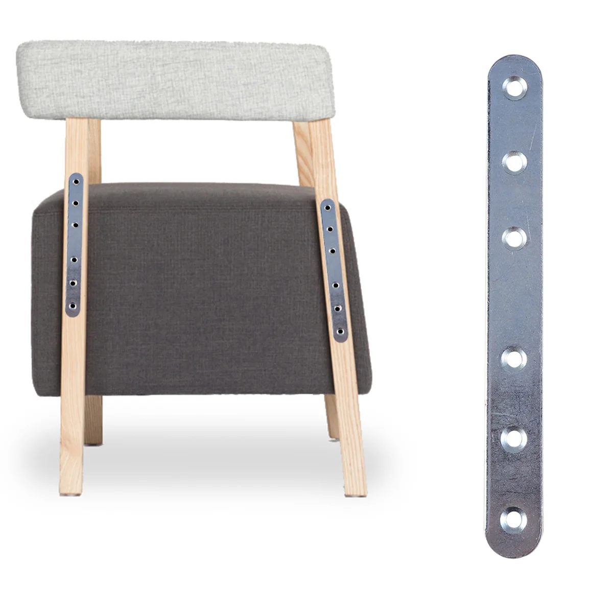 

4pcs Stainless Straight Bracket Cold Rolled Steel Right Angle Mount Rust Resistant Metal Support Steel Brace Hardware Fitting