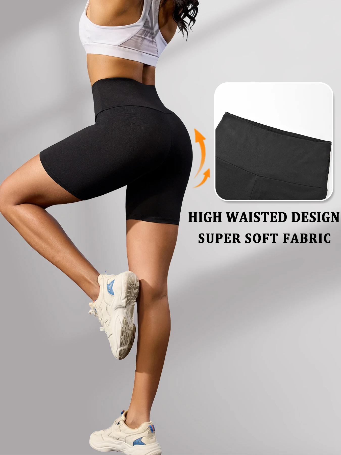 High Waisted Biker Shorts for Women Super Soft Tummy Control Yoga Running Workout Home Lounge Wear